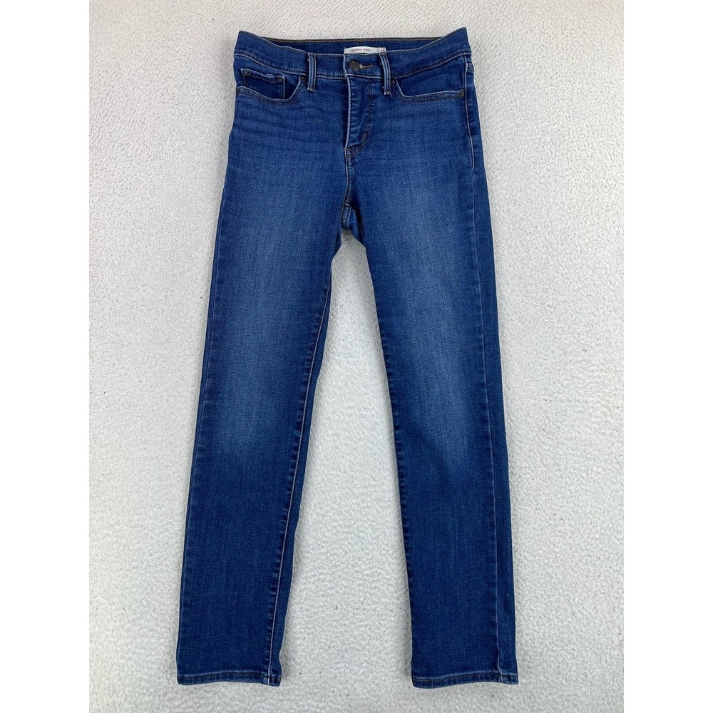 Levis Slimming Skinny Jeans Womens 28 Blue Medium Wash Mid Rise Stretch Denim